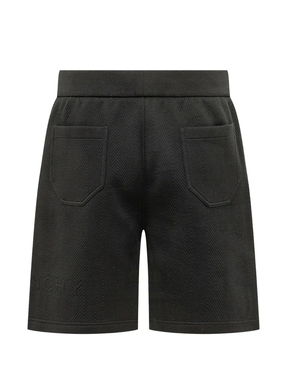  Givenchy Herringbone-pattern Logo-embroidered Shorts - Negro 