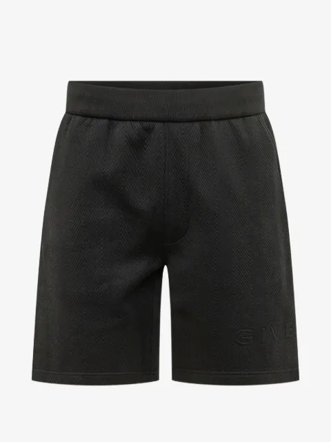 Givenchy herringbone-pattern logo-embroidered shorts