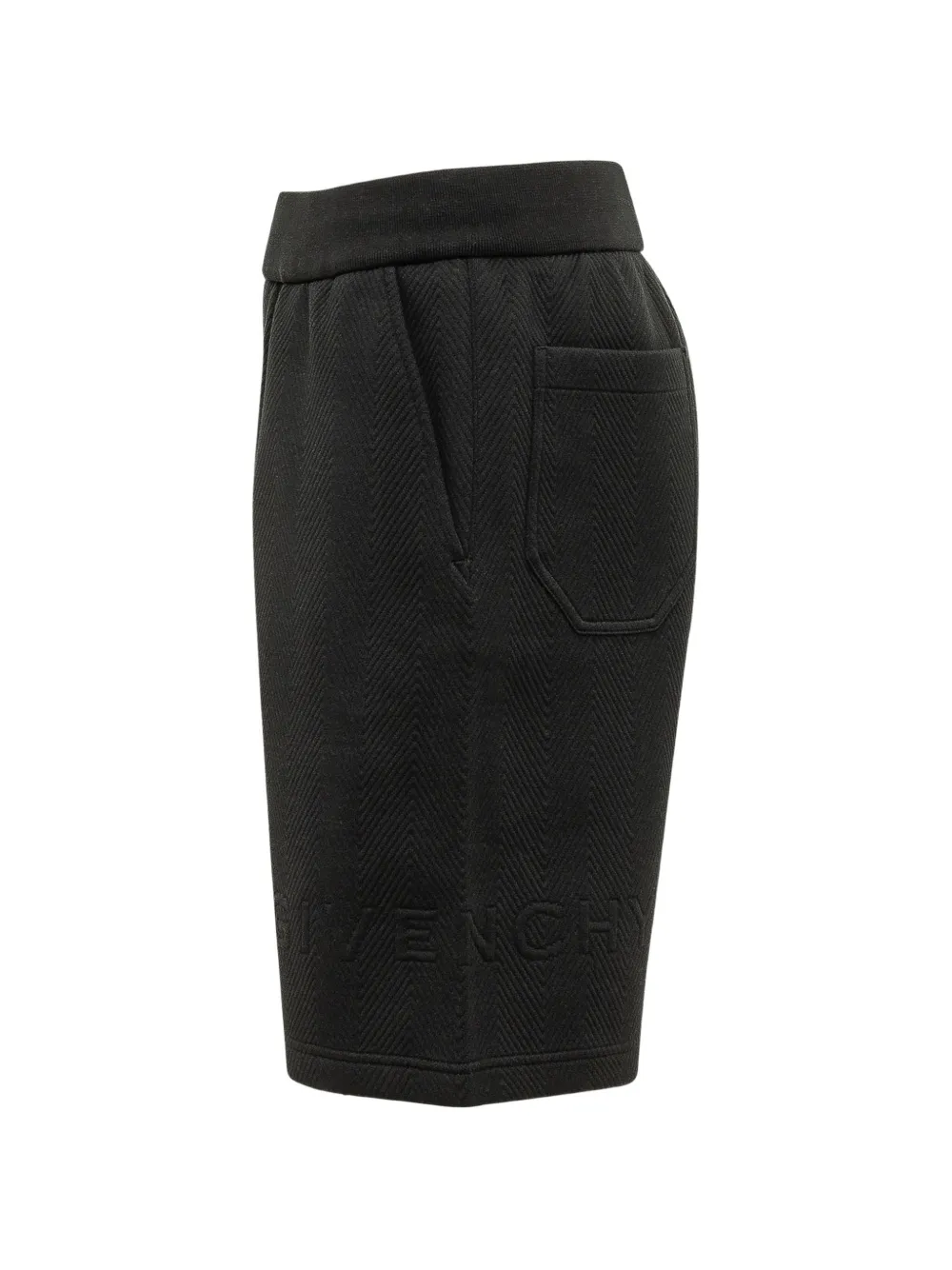  Givenchy Herringbone-pattern Logo-embroidered Shorts - Negro 