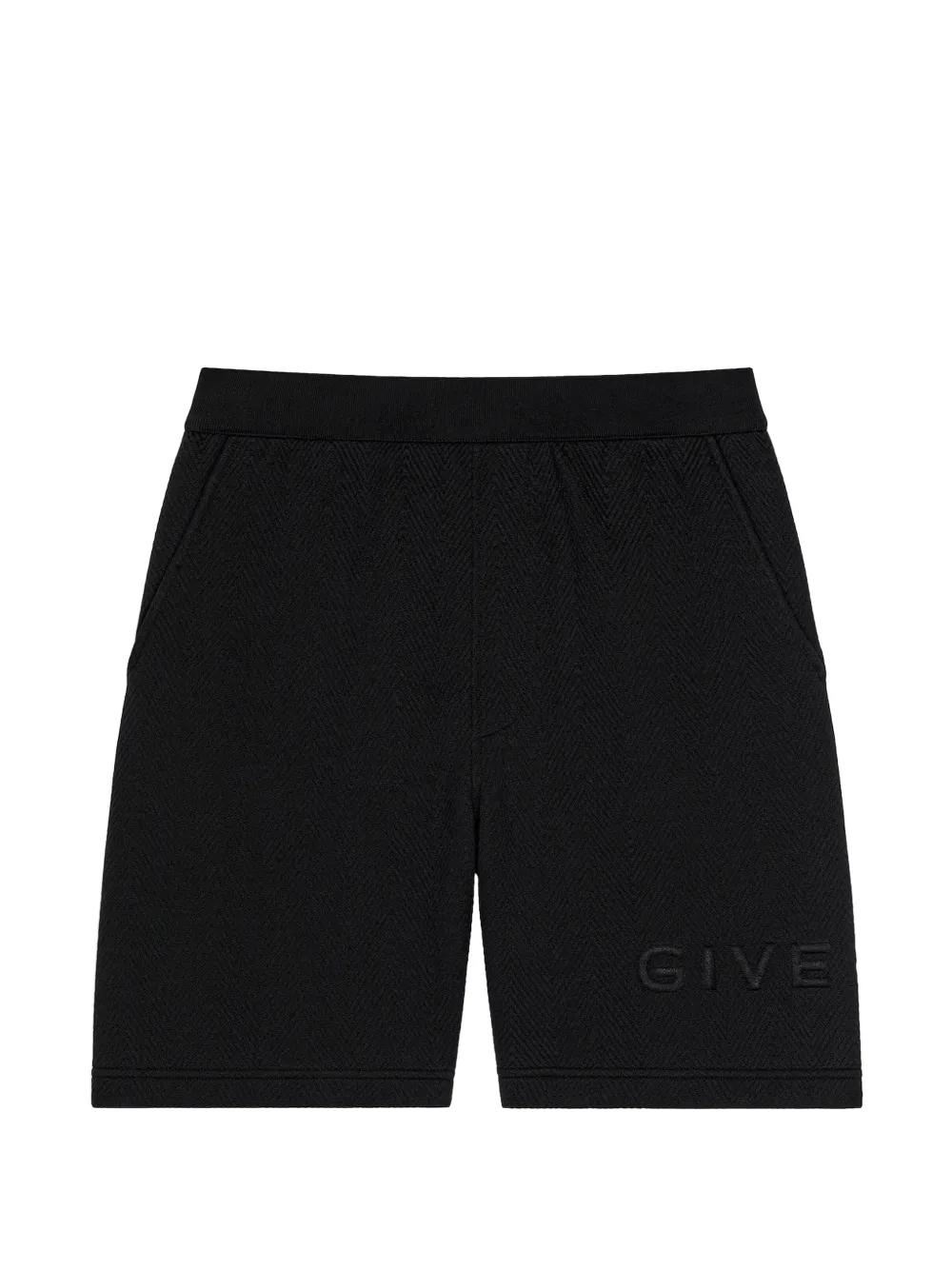 Givenchy Shorts met geborduurd logo en visgraatpatroon Zwart