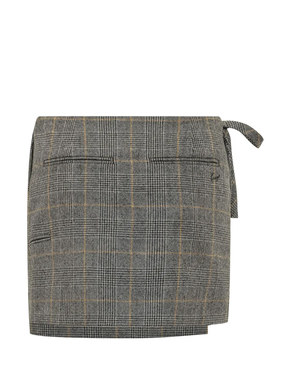 Kenzo Geruite mini-wikkelrok Grijs