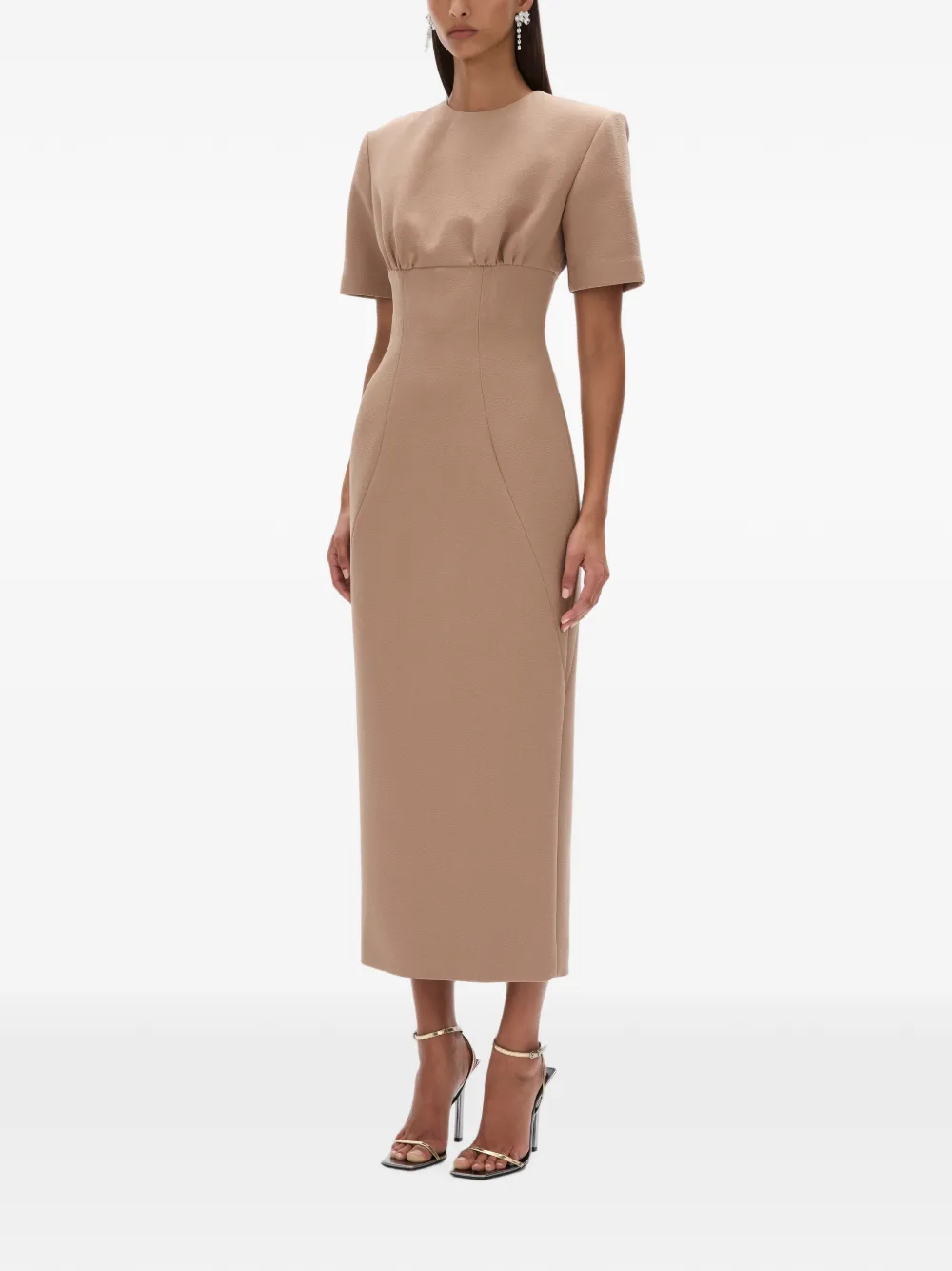 Rachel Gilbert Dover midi-jurk met korte mouwen Bruin