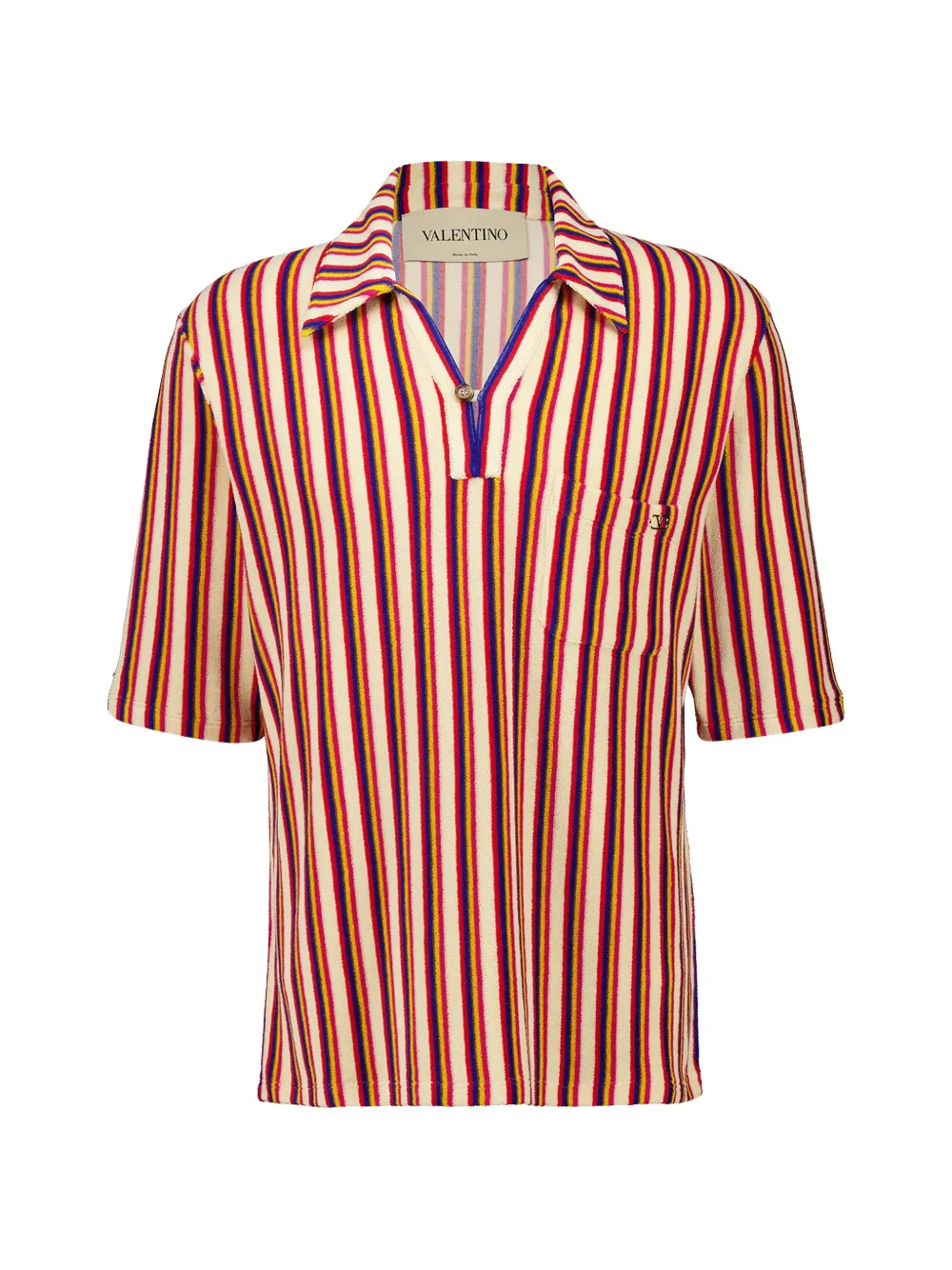 Valentino Garavani striped V-neck polo shirt - Orange