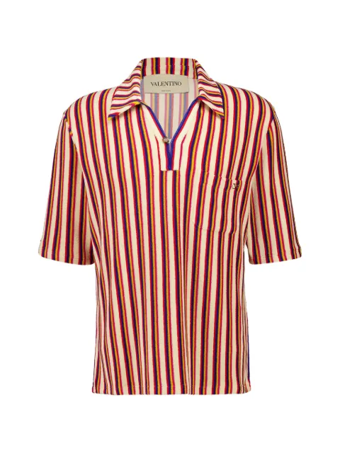 Valentino Garavani striped V-neck polo shirt
