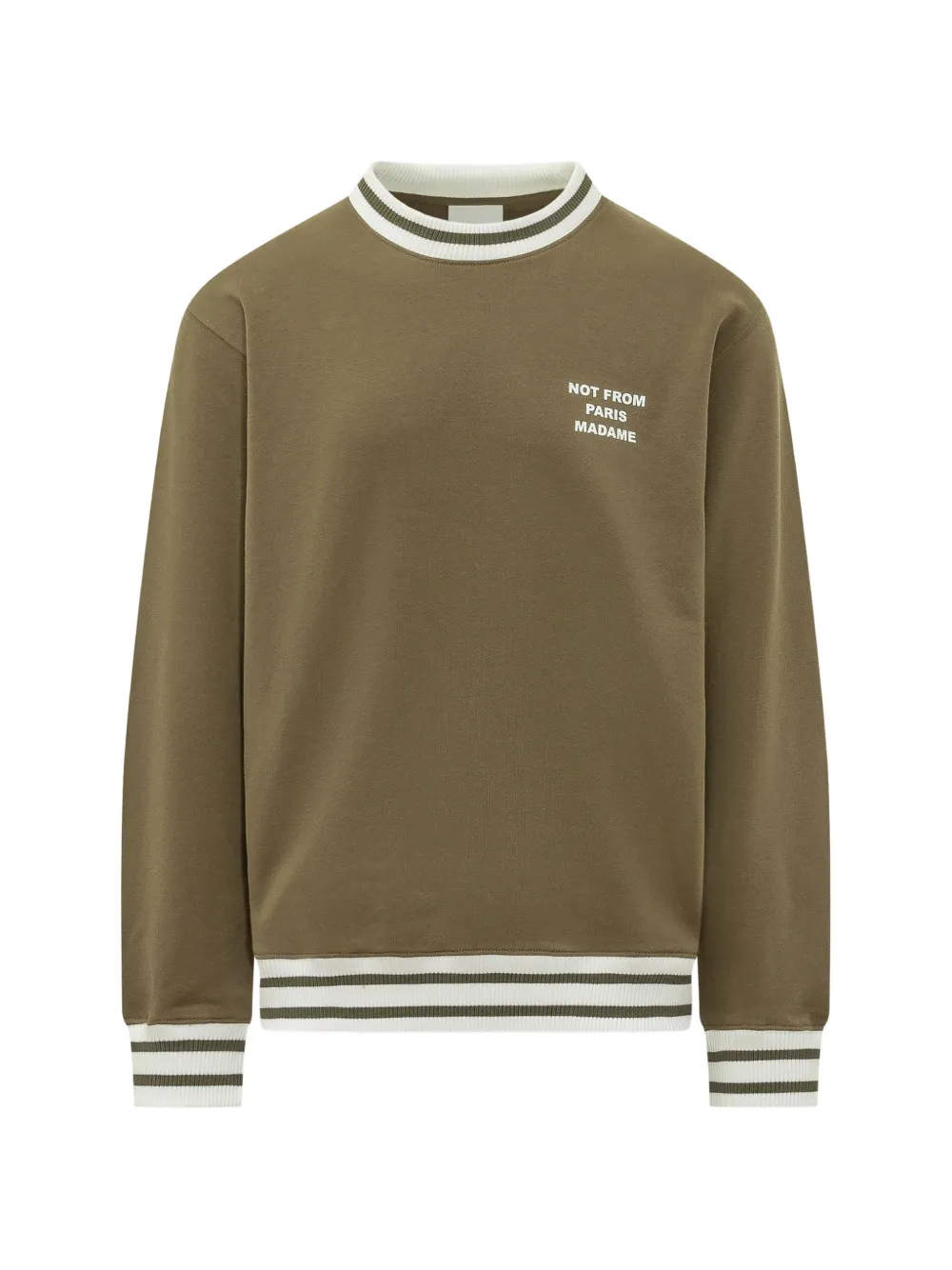 Drôle De Monsieur logo-print striped-trim sweatshirt - Marrone
