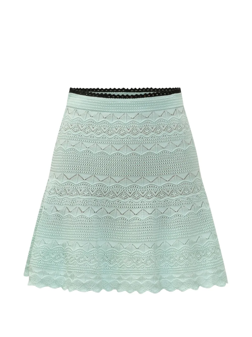 Self-Portrait pointelle knit mini skirt - Blau