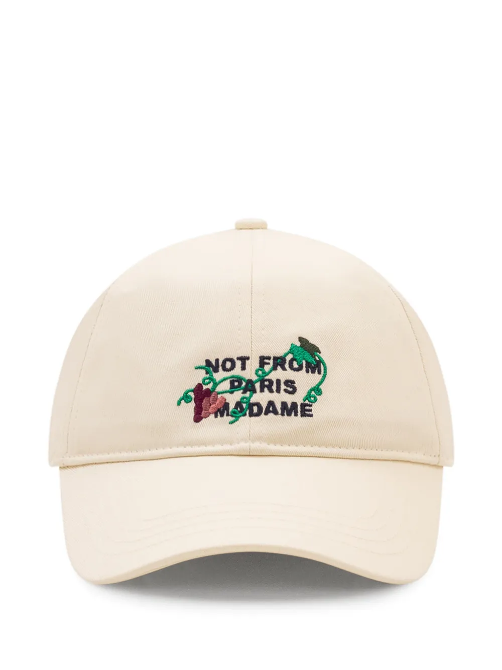 Drôle De Monsieur vine-embroidered cap - Nude