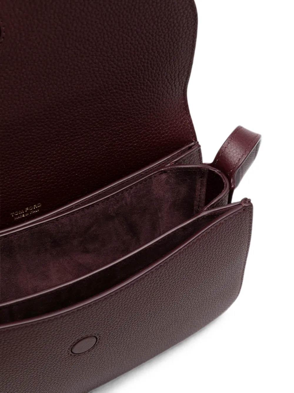 TOM FORD T-logo schoudertas van bewerkt leer Rood