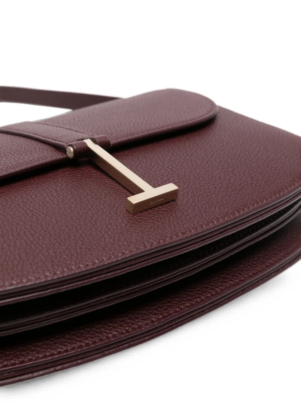 TOM FORD T-logo schoudertas van bewerkt leer Rood