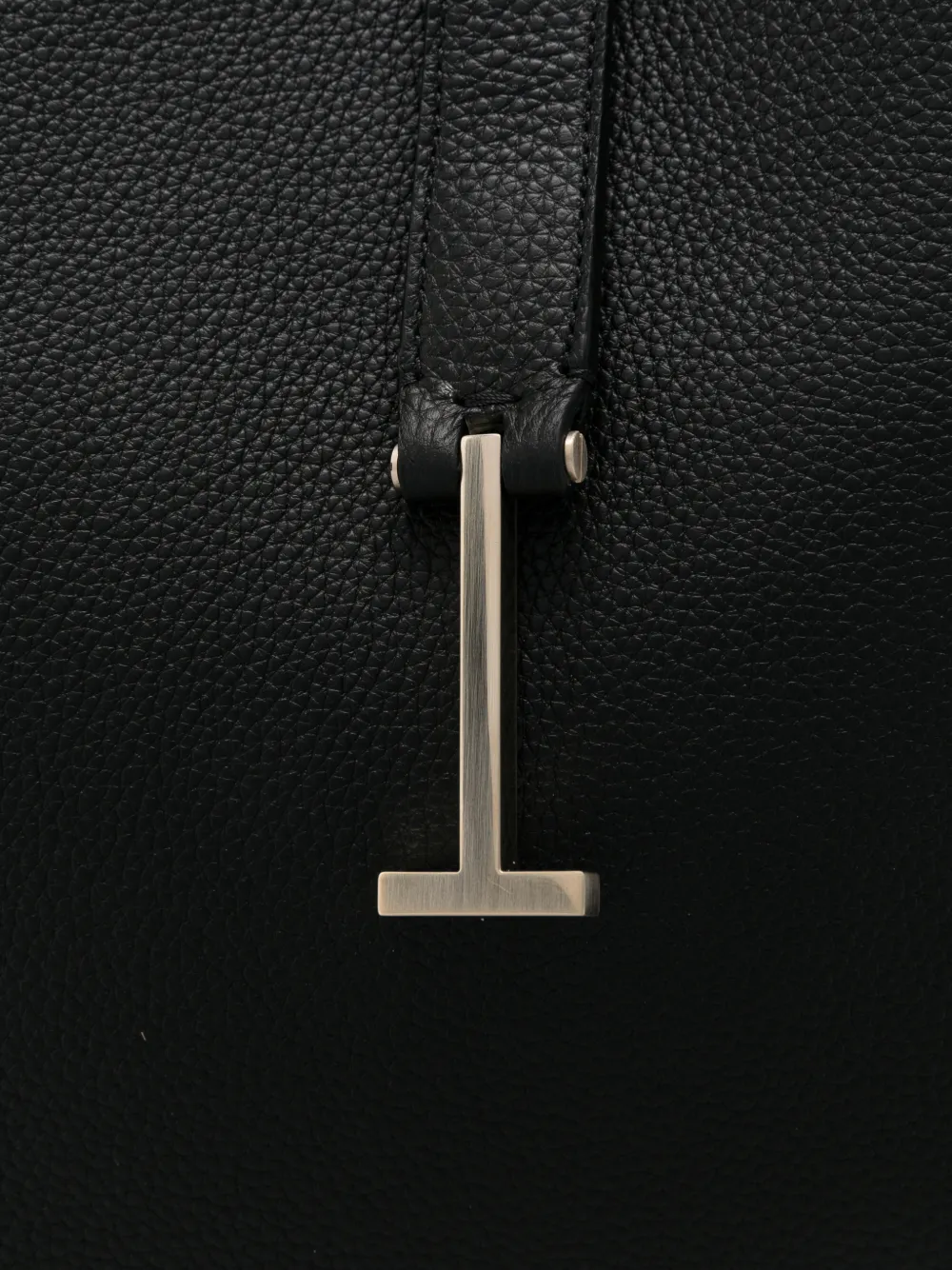 TOM FORD Leren shopper met T-gesp Zwart