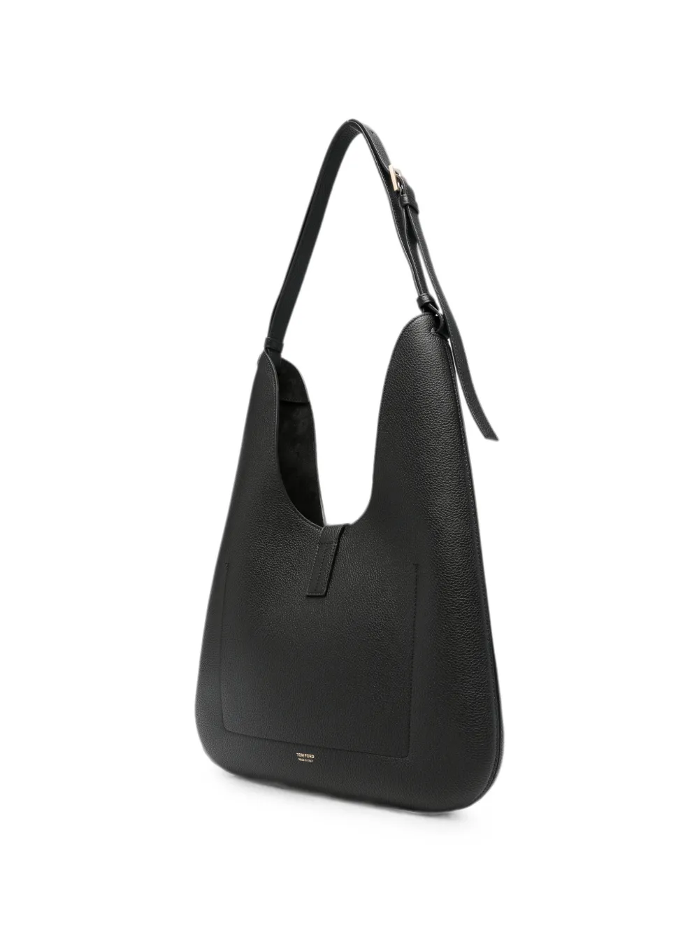 TOM FORD Leren shopper met T-gesp Zwart