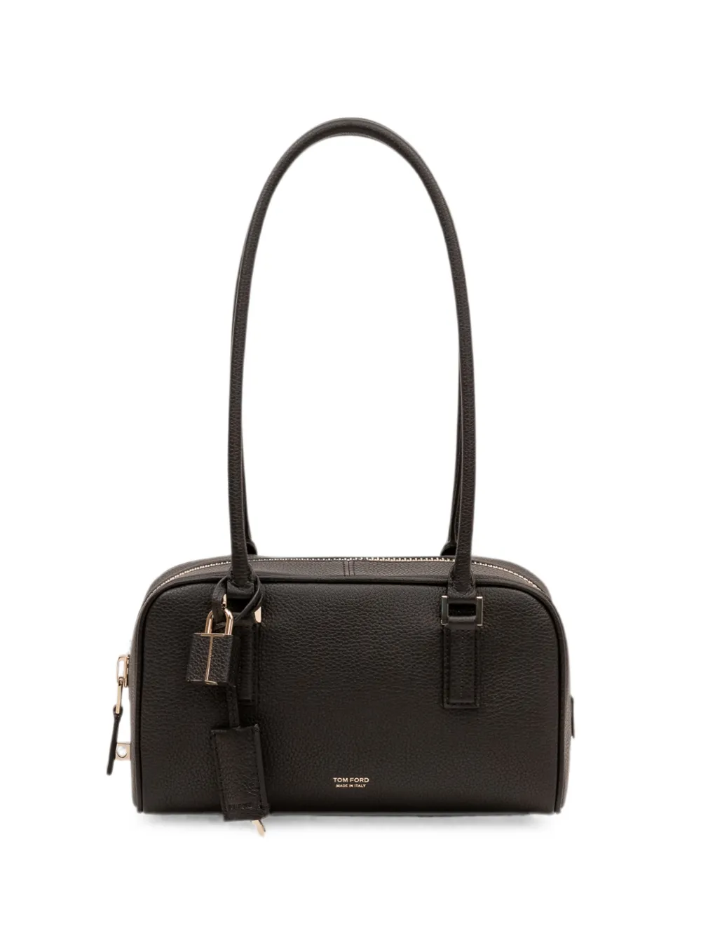 TOM FORD pebbled-leather padlock shoulder bag - Schwarz