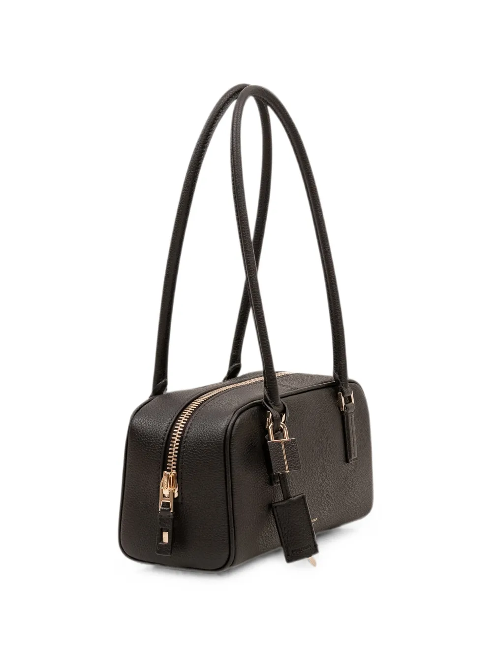 TOM FORD Grain Leather Stryke Mini Shoulder Bag in Black, view 3