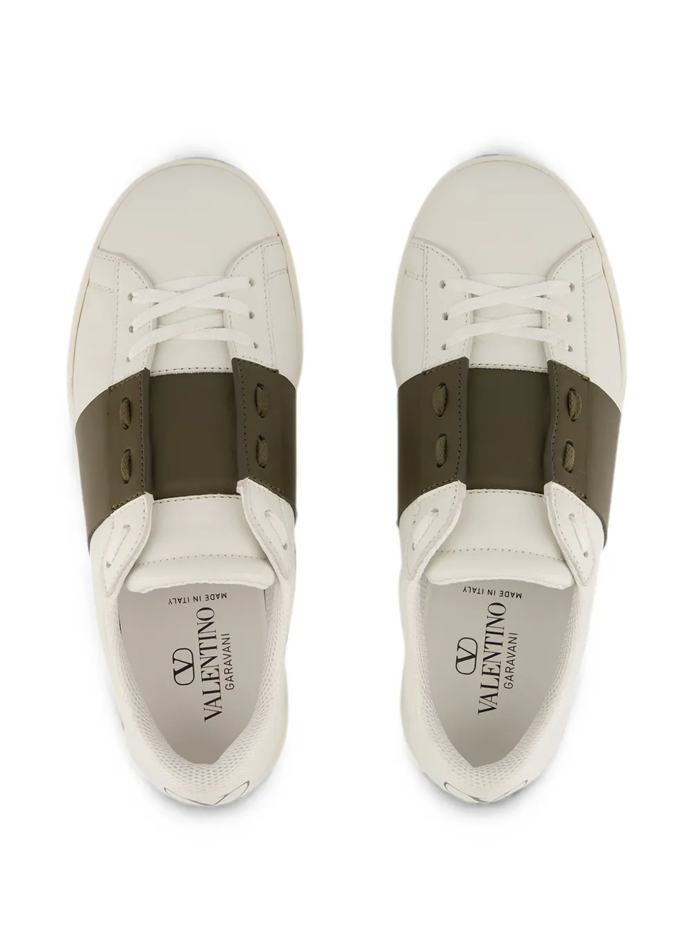 Valentino Garavani VLogo Signature panelled leather sneakers Wit