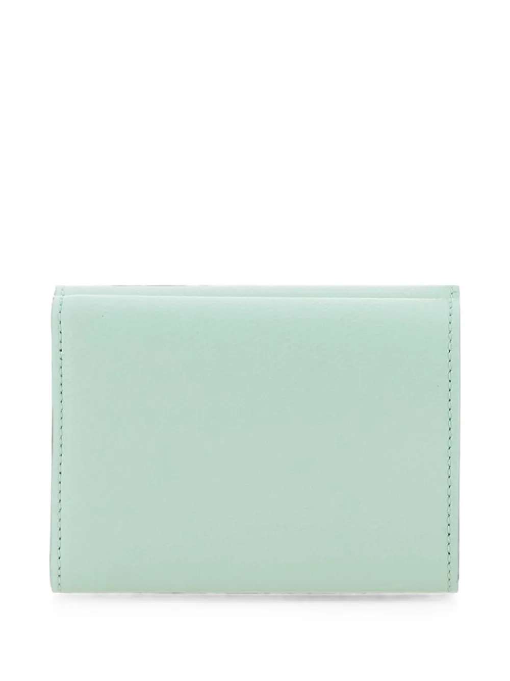  Fendi Ff Diamonds Logo Leather Wallet - Verde 