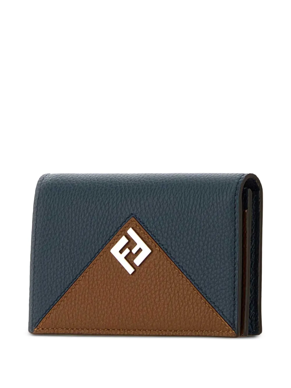 FENDI Lui FF leren pasjeshouder met logo Blauw