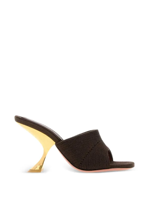 Amina Muaddi Taylor Mules in Brown