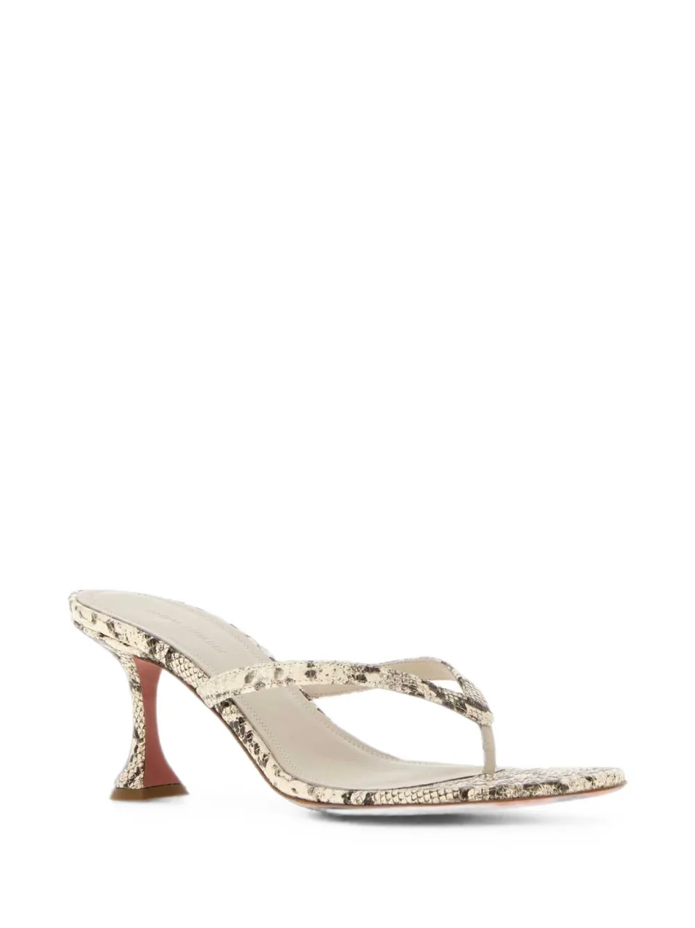 Amina Muaddi Juliette snakeskin-effect sandals Beige