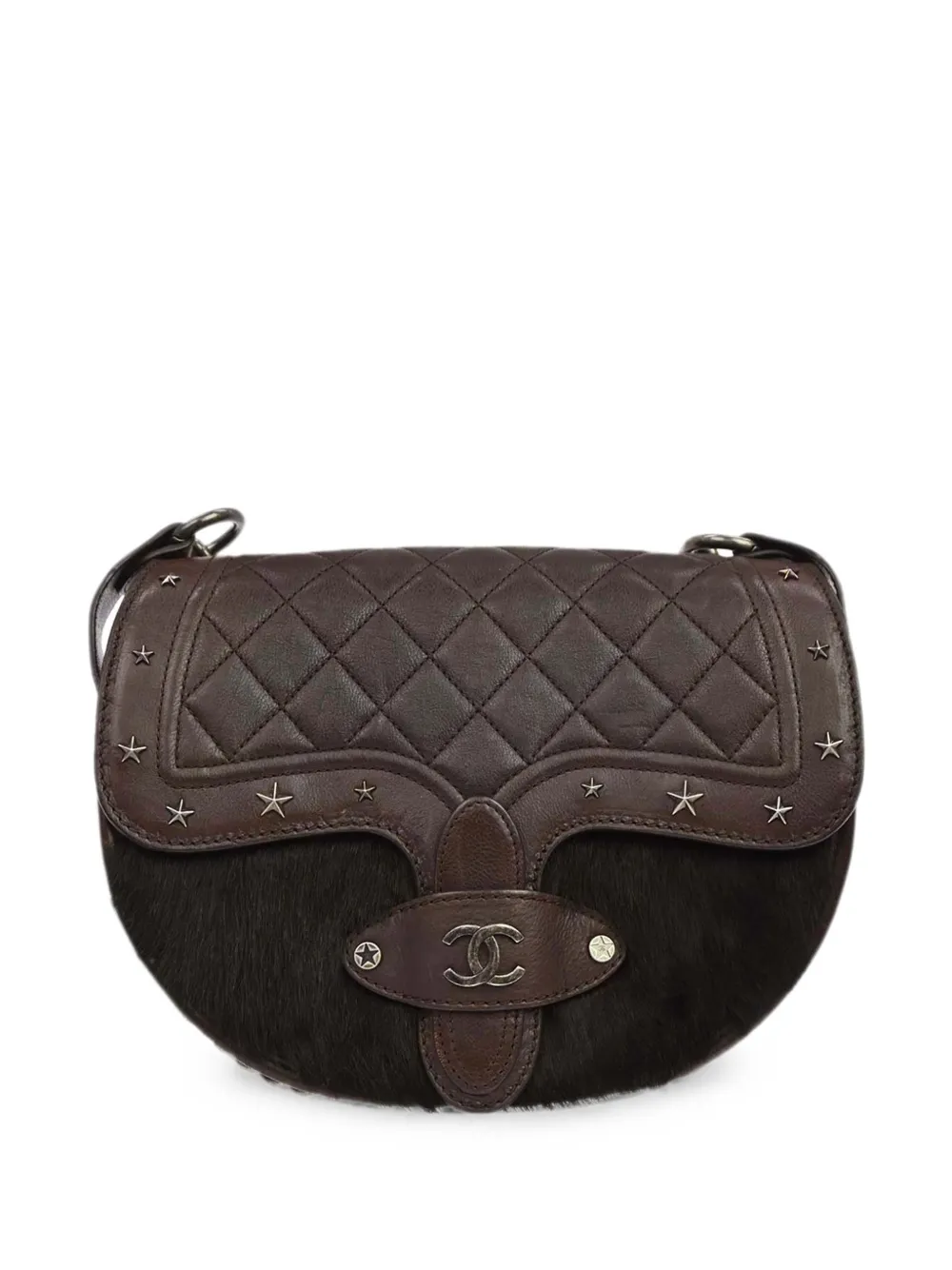 CHANEL Pre-Owned 2014 Paris-Dallas star-studded shoulder bag - Brown