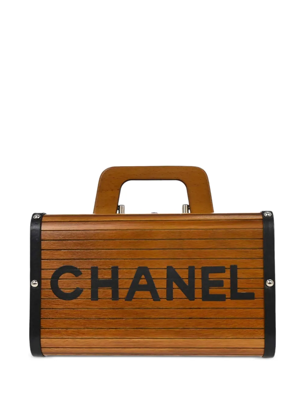 CHANEL Pre-Owned 1995 Vanity wood tote bag - Marrone