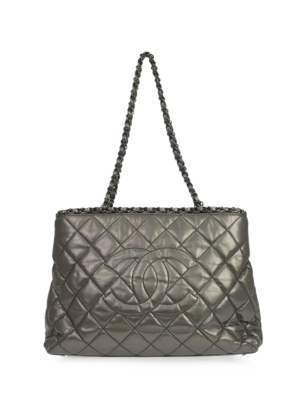CHANEL Pre-Owned 2012 Chain Me quilted shoulder bag - Grigio