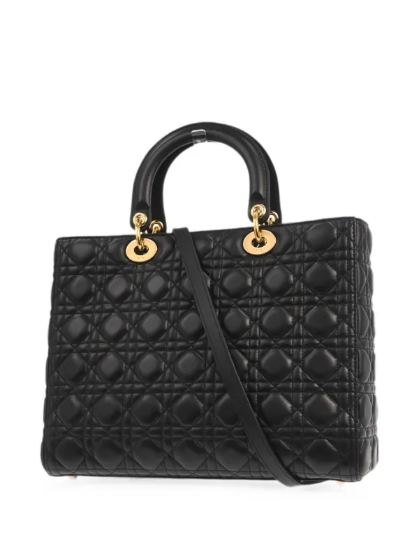 クリスチャン・ディオール レディディオール カナージュ レザー ハンドバッグ Christian Dior Pre-Owned 2014 カナージュ レディ ディオール