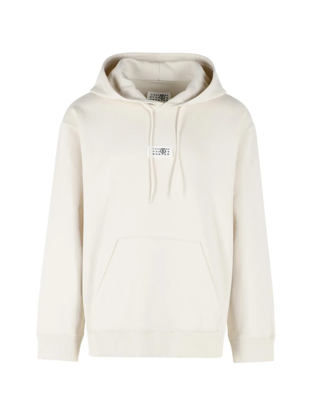 MM6 Maison Margiela Numeric logo-patch hoodie - Weiß