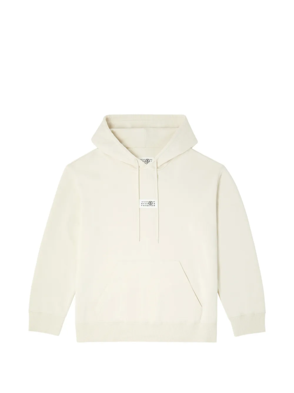 MM6 Maison Margiela Numeric logo-patch hoodie - Bianco