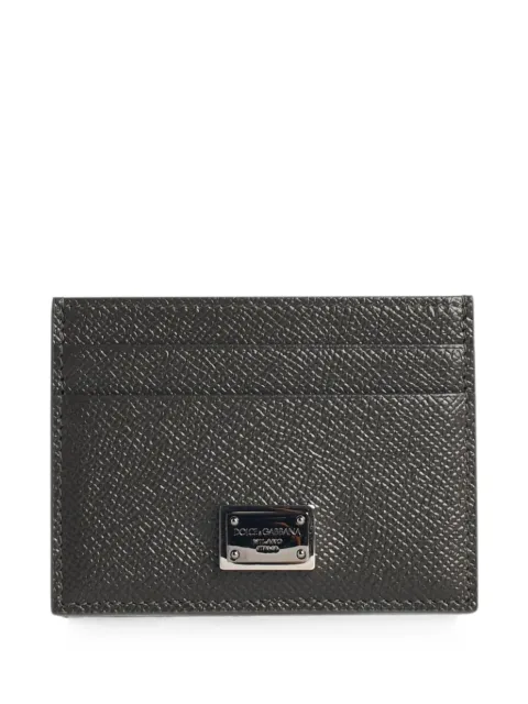 Dolce & Gabbana Dauphine logo-plaque grained-leather card holder