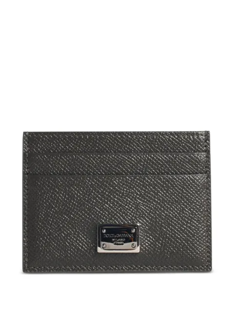 Dolce & Gabbana Dauphine logo-plaque grained-leather card holder