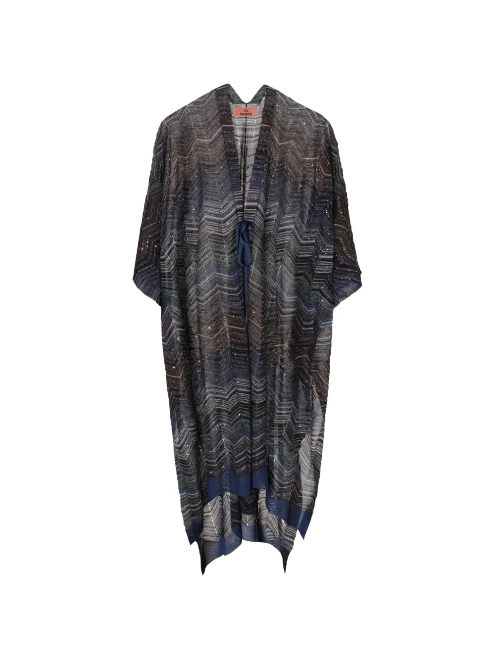 Missoni zigzag-pattern sequin-embellished cape Blauw