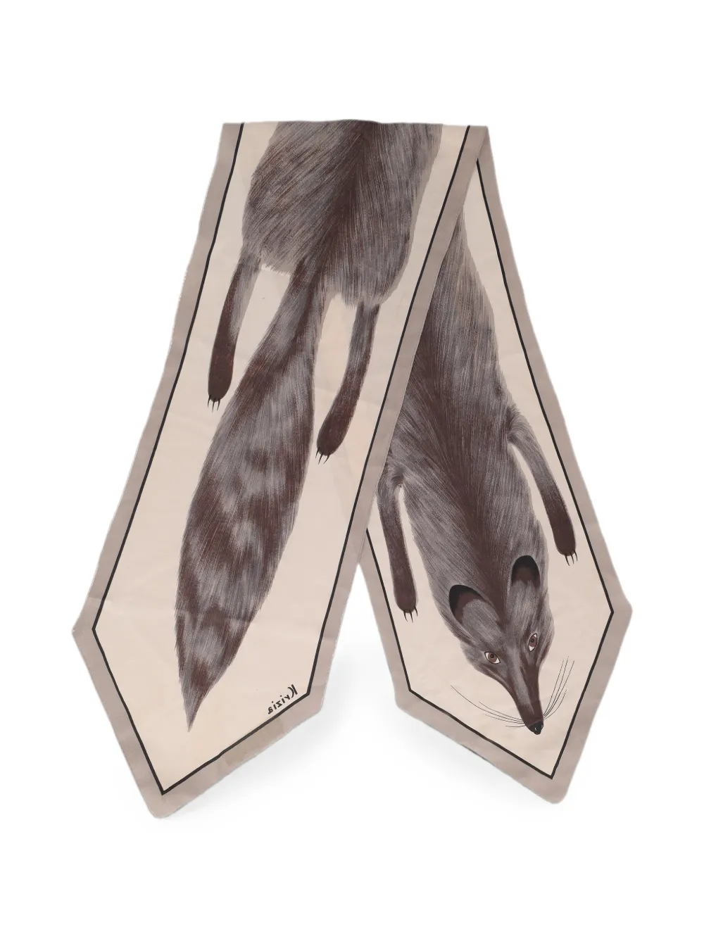  Krizia Pre-owned Fox-print Scarf - Gris 