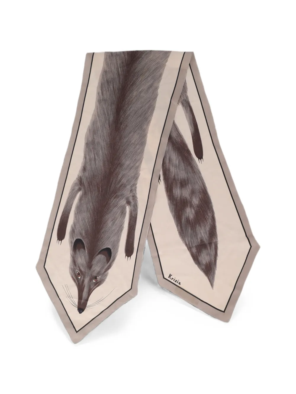 Krizia Pre-Owned fox-print scarf - Grigio