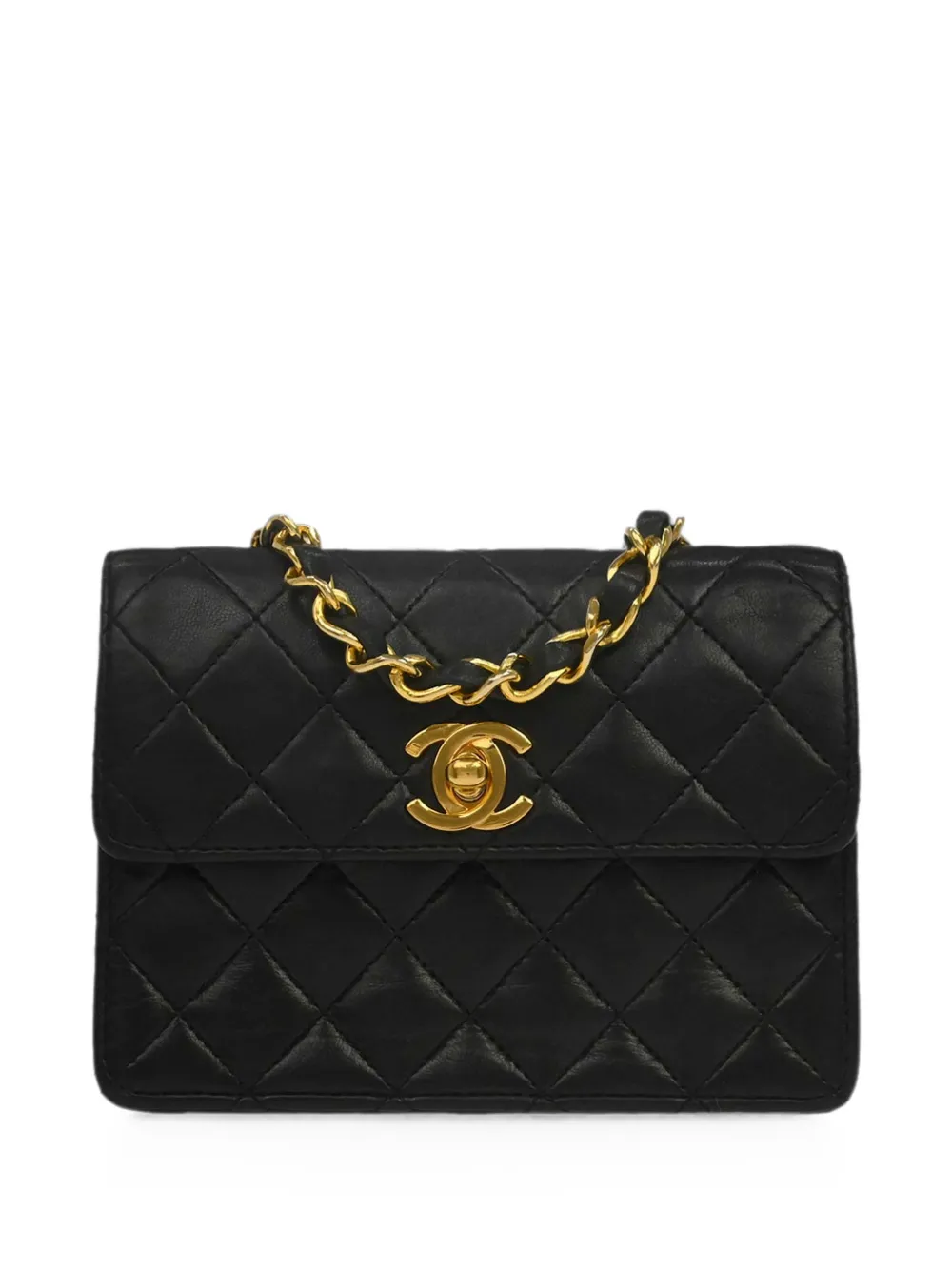 CHANEL Pre-Owned 1990 diamond-quilted CC turn-lock shoulder bag - Nero