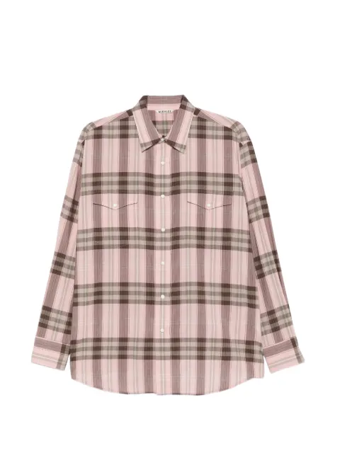 Auralee check-pattern western shirt