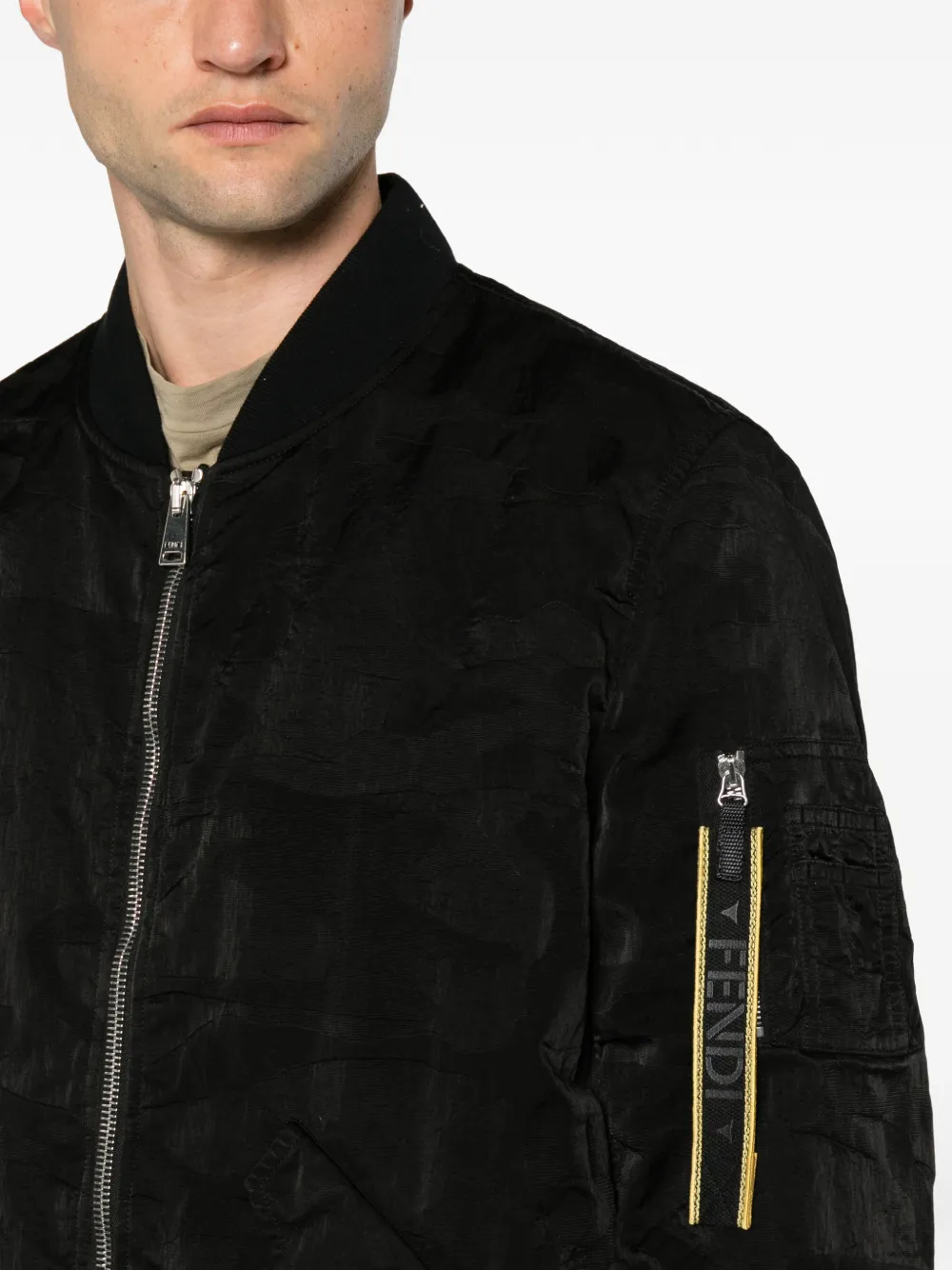 FENDI Bomberjack met logoband Zwart