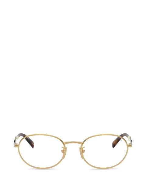 Prada Eyewear logo-plaque oval-frame glasses