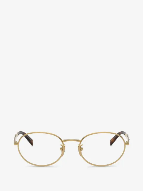 Prada Eyewear logo-plaque oval-frame glasses