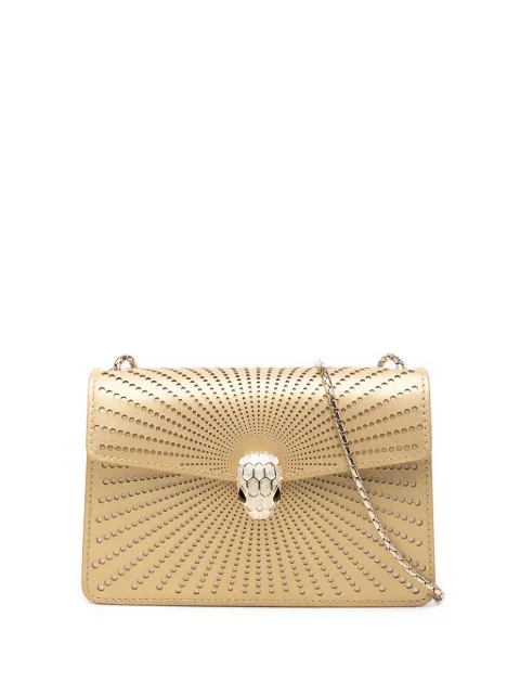 Bvlgari Pre-Owned 2020-2021 Mini Laser Cut Calfskin Serpenti Forever Diamond Blast Sunshine crossbody bag