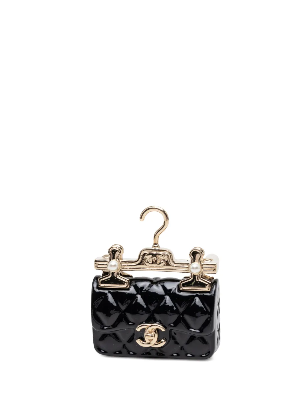 CHANEL Pre-Owned Spilla con finte perle CC 2023 - Nero