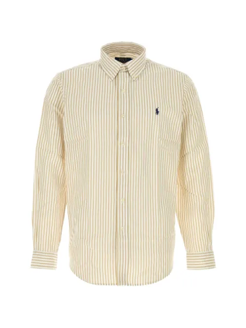 Polo Ralph Lauren embroidered-logo vertical-stripe cotton shirt