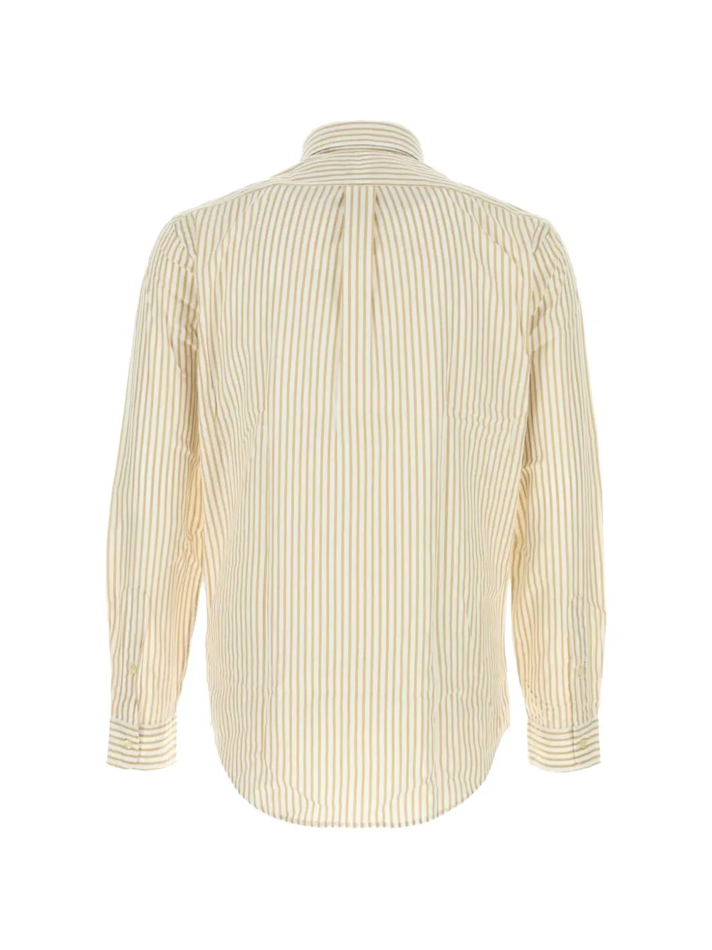 Polo Ralph Lauren Katoenen overhemd met geborduurd logo en verticale streep Beige