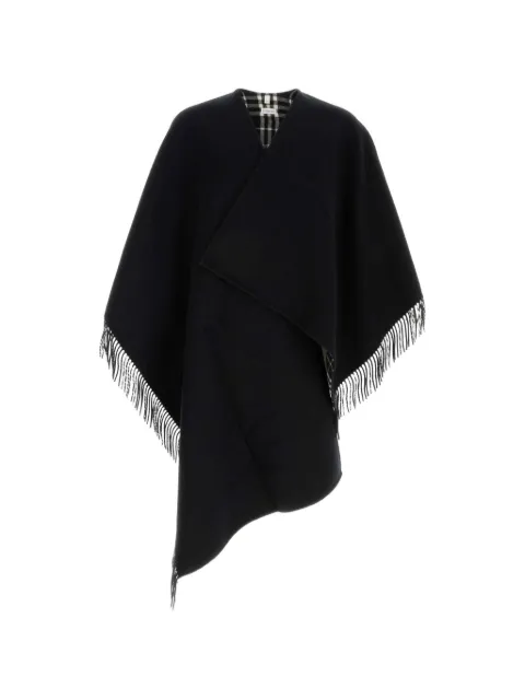 Burberry fringed wool cape
