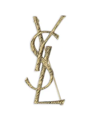 Saint Laurent テクスチャード ブローチ | ゴールドトーン | FARFETCH JP