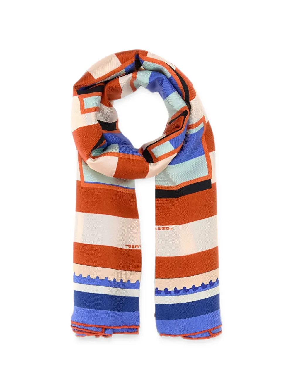 FENDI Pequin-print silk scarf - Orange