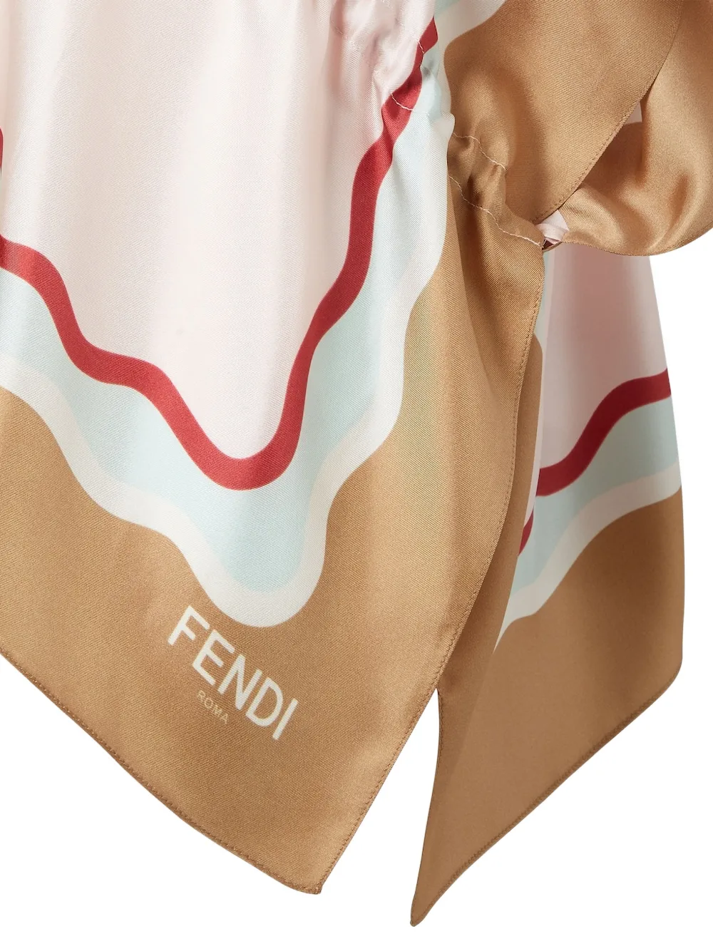 FENDI Zijden poncho met golvende print Roze