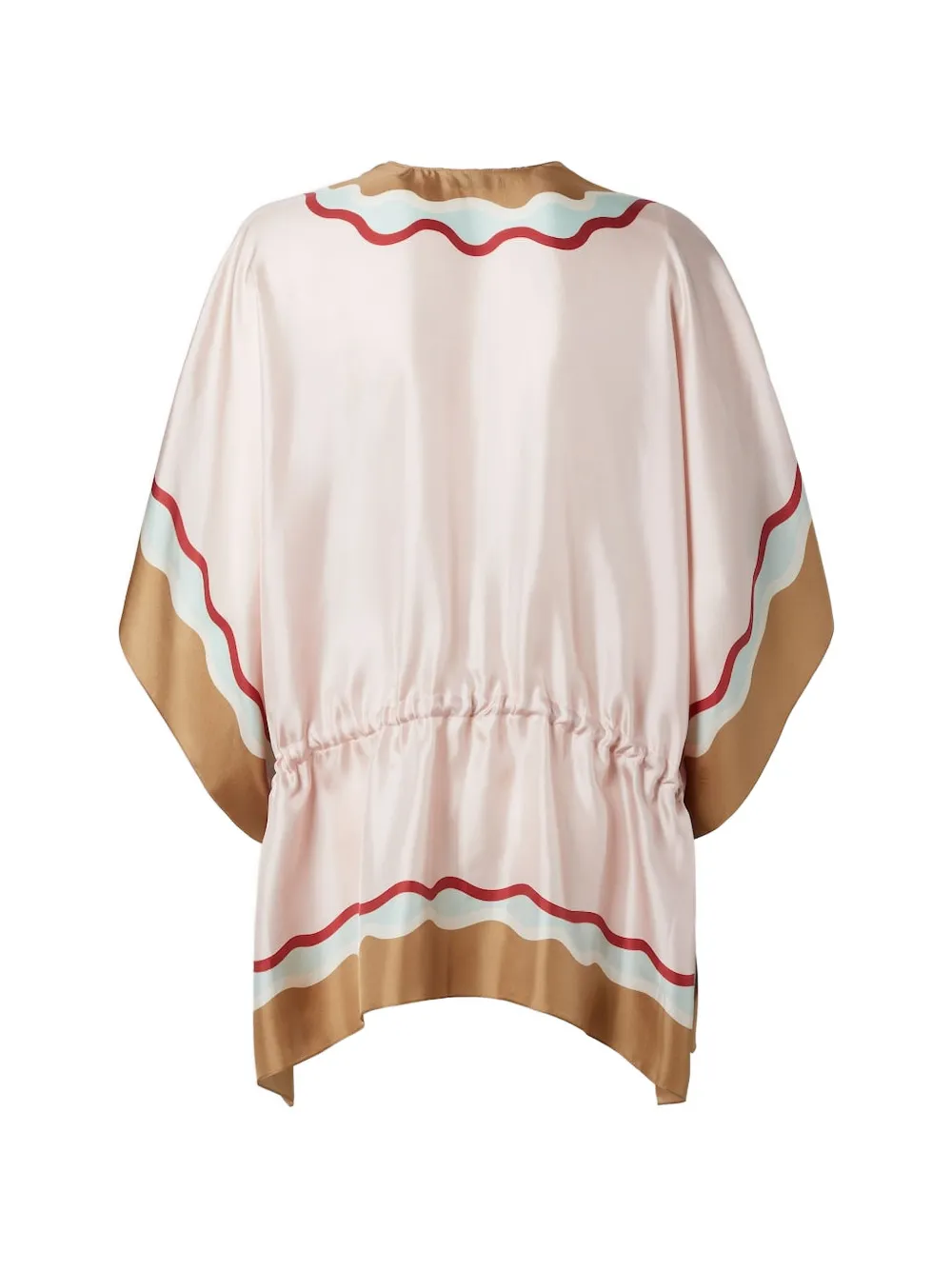 FENDI Zijden poncho met golvende print Roze