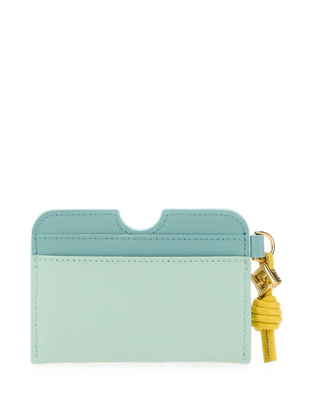  Fendi Ff Diamonds Leather Card Holder - Verde 