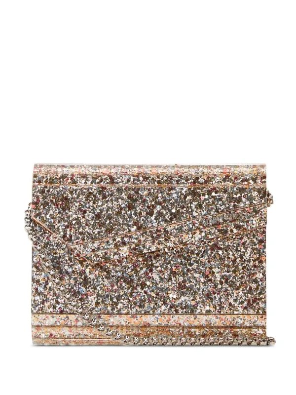 JIMMY CHOO グリッター クラッチ Jimmy Choo Candy グリッター クラッチバッグ | ニュートラル