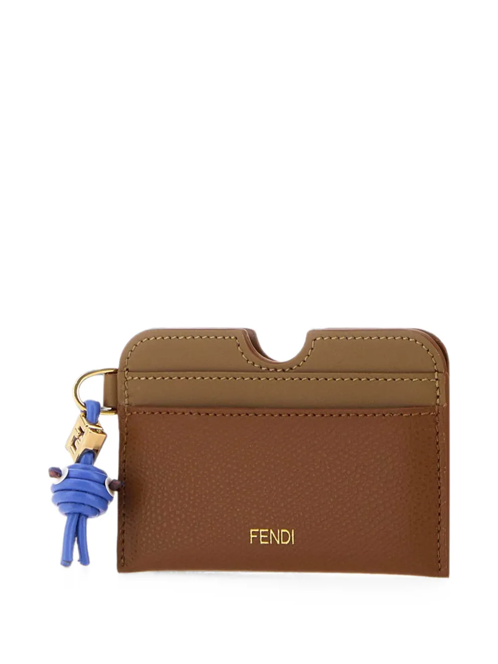 FENDI FF Diamonds leren pasjeshouder Bruin